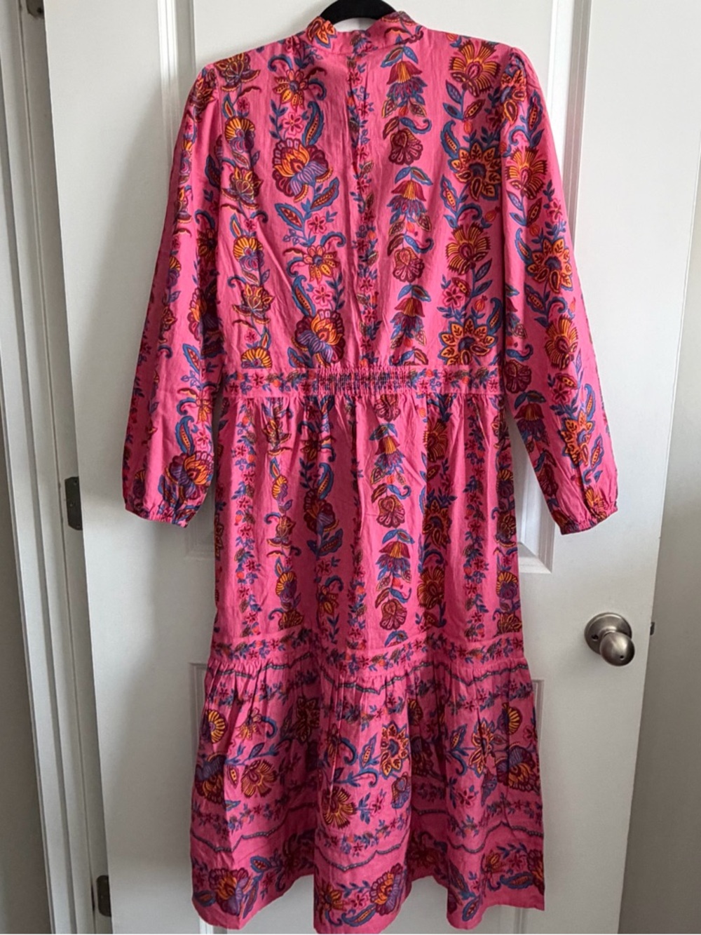 Printfresh Pink Floral Maxi Dress with Folklore Motif - Picture 8 of 12